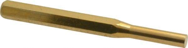 Made in USA - 1/4" Pin Punch - 3-1/2" OAL, Brass - Americas Industrial Supply