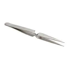 Value Collection - 4-3/4" OAL Stainless Steel Assembly Tweezers - Short Style with Sharp Point - Americas Industrial Supply