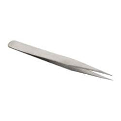 Value Collection - 4-3/4" OAL 1-SS Precision Tweezers - Fine Point - Americas Industrial Supply