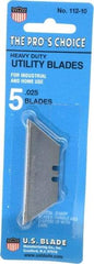 U.S. Blade - 5 Piece Steel Utility Knife Blade - 0.025" Blade Thickness - Americas Industrial Supply