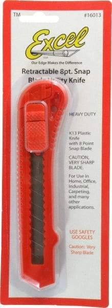 Excel - Snap Utility Knife - Red Plastic Handle, 1 Blade Included - Americas Industrial Supply