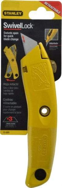 Stanley - Retractable Utility Knife - 3 Blades Included - Americas Industrial Supply