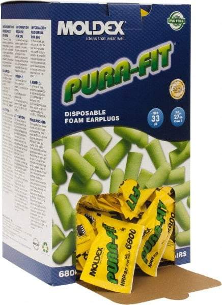 Moldex - Disposable, Uncorded, 33 dB, Taper End Earplugs - Bright Green - Americas Industrial Supply