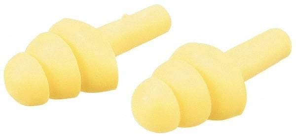 3M - Reusable, Uncorded, 25 dB, Flange Earplugs - Yellow, 100 Pairs - Americas Industrial Supply