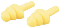 3M - Reusable, Uncorded, 25 dB, Flange Earplugs - Yellow, 100 Pairs - Americas Industrial Supply