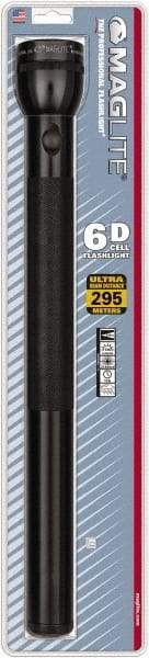 Mag-Lite - Krypton Bulb, 178 Lumens, Industrial/Tactical Flashlight - Black Aluminum Body, 6 D Batteries Not Included - Americas Industrial Supply