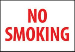 NMC - "No Smoking", 10" Long x 14" Wide, Rigid Plastic Safety Sign - Rectangle, 0.05" Thick, Use for Smoking Regulations - Americas Industrial Supply