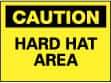 NMC - "Caution - Hard Hat Area", 10" Long x 14" Wide, Rigid Plastic Safety Sign - Rectangle, 0.05" Thick, Use for Accident Prevention - Americas Industrial Supply