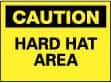 NMC - "Caution - Hard Hat Area", 10" Long x 14" Wide, Aluminum Safety Sign - Rectangle, 0.04" Thick, Use for Accident Prevention - Americas Industrial Supply