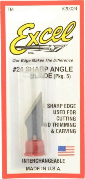 Excel - 5 Piece Steel Hobby Blade - 1-1/2" OAL - Americas Industrial Supply