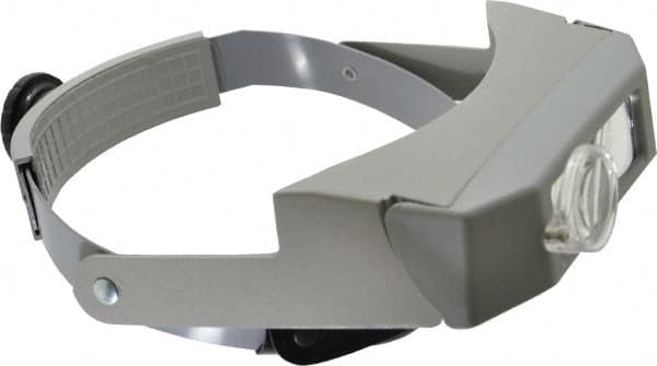 Made in USA - 2.75x Magnification, Acrylic, Rectangular Magnifier - 3-1/8 Inch Long x 1-1/8 Inch Wide Lens, Headband Mount, 6 without Auxiliary Lens and 2 with Auxiliary Lens Inch Focal Distance - Americas Industrial Supply