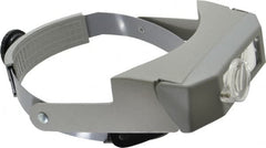 Made in USA - 2.75x Magnification, Acrylic, Rectangular Magnifier - 3-1/8 Inch Long x 1-1/8 Inch Wide Lens, Headband Mount, 6 without Auxiliary Lens and 2 with Auxiliary Lens Inch Focal Distance - Americas Industrial Supply