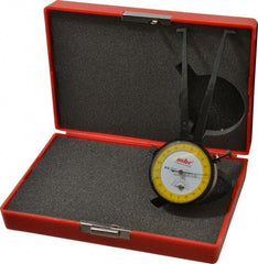 Value Collection - 3/4 to 1-3/4" Black Oxide & Chrome Plated Inside Dial Caliper Gage - 0.001" Graduation, 0.038mm Accuracy, 3-1/4" Leg Length, Ball Contact Points - Americas Industrial Supply