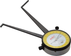 Value Collection - 2-7/8 to 3-7/8" Black Oxide & Chrome Plated Inside Dial Caliper Gage - 0.001" Graduation, 0.038mm Accuracy, 3-1/4" Leg Length, Ball Contact Points - Americas Industrial Supply