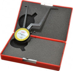 Value Collection - 3-1/4 to 4-1/4" Black Oxide & Chrome Plated Inside Dial Caliper Gage - 0.001" Graduation, 0.038mm Accuracy, 3-1/4" Leg Length, Ball Contact Points - Americas Industrial Supply