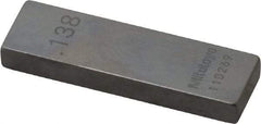 Mitutoyo - 0.138" Rectangular Steel Gage Block - Accuracy Grade AS-1, Includes Certificate of Inspection - Americas Industrial Supply