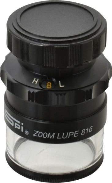 SPI - 8x to 16x Magnification Zoom Comparator - 0.7880 to 0.3940 Inch Field View, 0.005 Inch Increments - Americas Industrial Supply