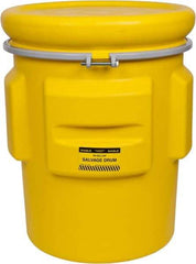 Eagle - 65 Gallon Capacity, Metal Band with Bolt Closure, Yellow Salvage Drum - 55 Gallon Container ,Polyethylene, 440 Lb. Capacity, UN 1H2/X200/S Listing - Americas Industrial Supply