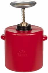 Eagle - 4 Quart Capacity, 13 Inch High x 7-3/4 Inch Diameter, Polyethylene Plunger Can - 5-1/4 Inch Dasher Diameter, Red, Approval Listing/Regulation FM - Americas Industrial Supply