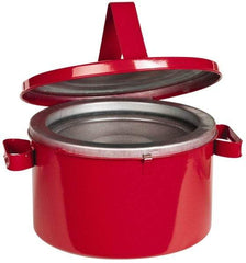 Eagle - 8 Quart Capacity, Coated Steel, Red Bench Can - 7 Inch High x 11-1/4 Inch Diameter, 2-1/2 Inch Dasher Diameter, Includes Lid - Americas Industrial Supply