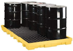 Eagle - 90 Gal Sump, 10,000 Lb Capacity, 8 Drum, Polyethylene Platform - 51-1/2" Long x 51-1/2, 102" Wide x 6-1/2" High - Americas Industrial Supply