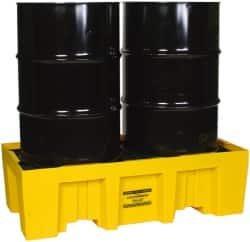 Eagle - 66 Gal Sump, 4,000 Lb Capacity, 2 Drum, Polyethylene Spill Deck or Pallet - 26-1/4" Long x 26-1/4, 51" Wide x 13-3/4" High - Americas Industrial Supply