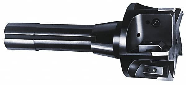 APT - 1-3/8" Cut Diam, 0.65" Max Depth of Cut, 5-7/8" OAL, Indexable Square Shoulder End Mill - TPC 32..., TPG 32., TPU 32. Inserts, R8 90° Lead Angle, Series Tri-Dex - Americas Industrial Supply