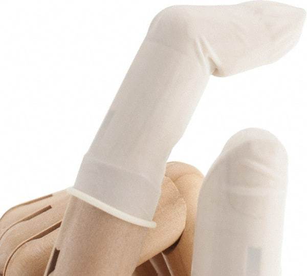 North - Size S, 2-3/4 Inch Long x 3 Mil Thick, Rubber Industrial Food Grade Finger Cot - Powdered, White - Americas Industrial Supply