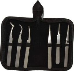 Value Collection - Stainless Steel Tweezer Set - 6 Piece - Americas Industrial Supply