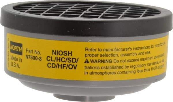 North - Yellow Cartridge - Series 7700, Protects Against Acid Gas, Organic Vapor - Americas Industrial Supply