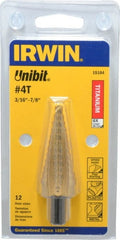 Irwin - 12 Hole Sizes, 3/16 to 7/8" Hole Diam High Speed Steel Speedpoint Step Drill Bit - Americas Industrial Supply
