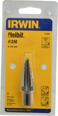 Irwin - 7 Hole Sizes, 6 to 18mm Hole Diam High Speed Steel Speedpoint Step Drill Bit - Americas Industrial Supply