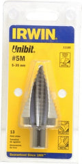 Irwin - 13 Hole Sizes, 5 to 35mm Hole Diam Cobalt Speedpoint Step Drill Bit - Americas Industrial Supply