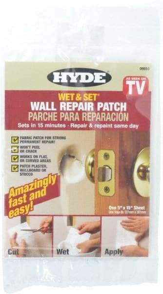 Hyde Tools - Drywall/Plaster Repair - White, 5" x 15" (75 Sq In ) Coverage - Americas Industrial Supply