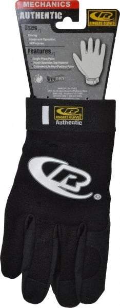 Ringers Gloves - Size 2XL (12) Synthetic Leather General Protection Work Gloves - For Mechanic's & Lifting, Uncoated, Hook & Loop Cuff, Full Fingered, Black, Paired - Americas Industrial Supply