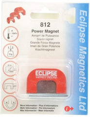 Eclipse - 1 Hole, 0.1969" Hole Diam, 63/64" Overall Width, 1-37/64" Deep, 63/64" High, 20 Lb Average Pull Force, Alnico Power Magnets - 10mm Pole Width, 550°C Max Operating Temp, Grade 5 Alnico - Americas Industrial Supply