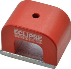 Eclipse - 1 Hole, 0.1969" Hole Diam, 1-3/16" Overall Width, 1-49/64" Deep, 1-3/16" High, 26 Lb Average Pull Force, Alnico Power Magnets - 11mm Pole Width, 550°C Max Operating Temp, Grade 5 Alnico - Americas Industrial Supply