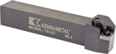 Kennametal - MCRN, Left Hand Cut, 15° Lead Angle, 1" Shank Height x 1" Shank Width, Negative Rake Indexable Turning Toolholder - 6" OAL, CN..43. Insert Compatibility, Series Kenloc - Americas Industrial Supply