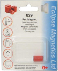 Eclipse - 3/8" Diam, M3 Thread, 1 Lb Average Pull Force, Mild Steel, Alnico Pot Magnets - 220°C Max Operating Temp, 9/16" High, Grade 5 Alnico - Americas Industrial Supply