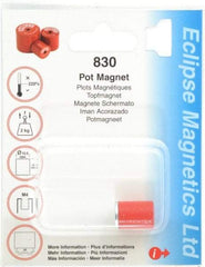 Eclipse - 1/2" Diam, M4 Thread, 2.5 Lb Average Pull Force, Mild Steel, Alnico Pot Magnets - 220°C Max Operating Temp, 5/8" High, Grade 5 Alnico - Americas Industrial Supply