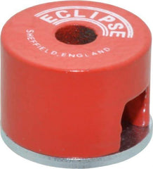 Eclipse - 3/4" Diam, 3/16" Hole Diam, 1.9 kg Max Pull Force Alnico Button Magnet - 1/2" High, 11/32" Gap Width, Grade 5 Alnico - Americas Industrial Supply