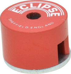 Eclipse - 1" Diam, 3/16" Hole Diam, 3.4 kg Max Pull Force Alnico Button Magnet - 5/8" High, 11/32" Gap Width, Grade 5 Alnico - Americas Industrial Supply