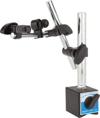 Value Collection - 55mm Long x 50mm Wide x 60mm High Magnetic Indicator Base with On/Off Switch - 60 Kg Magnetic Pull, 7-1/4" Rod Length, Post & Rod Arm (2 Rods) - Americas Industrial Supply