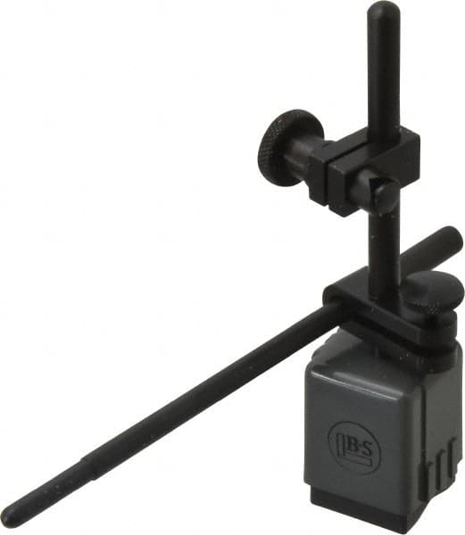 TESA Brown & Sharpe - 1-1/4" Long x 1-1/4" Wide x 1-3/4" High Magnetic Indicator Base with Holders - 4-1/2" Rod Length, Post Arm (Fixed Upright) - Americas Industrial Supply