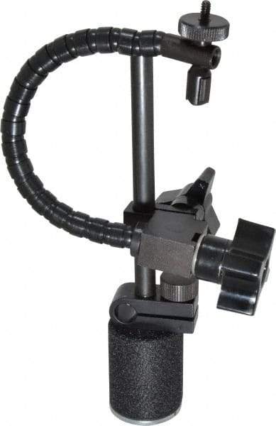 Flexbar - 25 Lb Magnetic Force, Fine Adjustment Indicator Positioner & Holder with Base - Post & Flexible Arm, Round Base, 1-1/8" Base Diam, 1-3/8" Base Height - Americas Industrial Supply