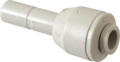 Parker - 1/4" Outside Diam, Acetal Push-to-Connect Tube Plug-In Reducer - 300 Max psi, 5/16" Stem Diam, Tan - Americas Industrial Supply