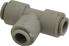Parker - 3/8" Outside Diam, Acetal Push-to-Connect Tube Union Tee - 300 Max psi, Tan - Americas Industrial Supply