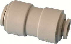 Parker - 1/2 x 3/8" Outside Diam, Acetal Push-to-Connect Tube Union - 250 Max psi, Tan - Americas Industrial Supply