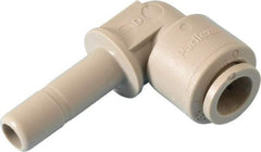 Parker - 3/8" Outside Diam, Acetal Push-to-Connect Tube Plug-In Elbow - 300 Max psi, 3/8" Stem Diam, Tan - Americas Industrial Supply