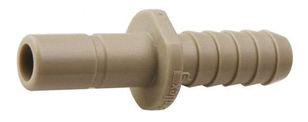 Parker - 3/8" Outside Diam, Kynar Push-to-Connect Tube Tube-to-Barb Connector - 300 Max psi, 3/8" Stem Diam, Tan - Americas Industrial Supply